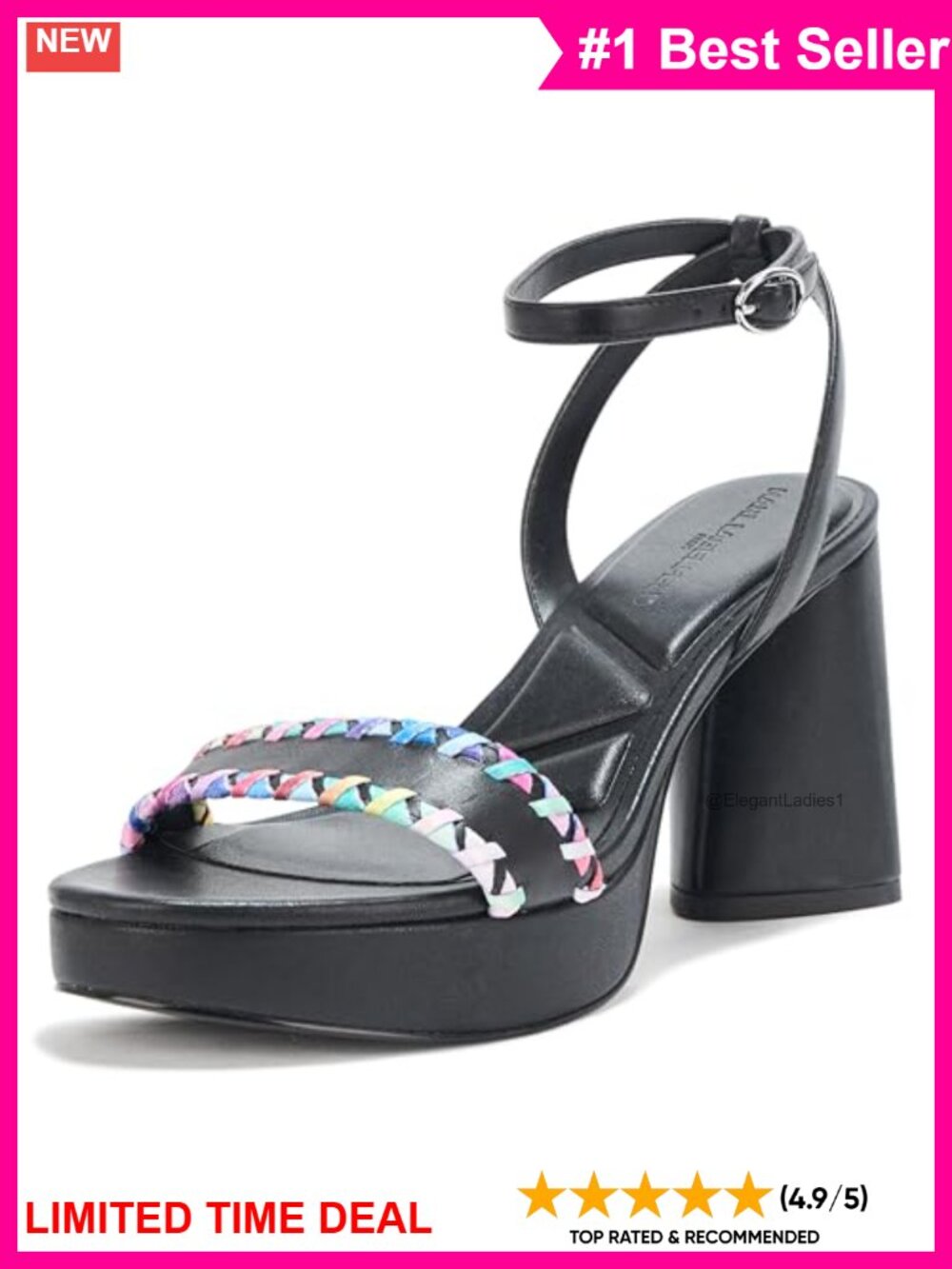 Platform Ankle Strap Sandal Cushioned Insole Leather Dress Sandal